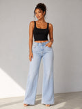 Camille Jane Sculpt Mid-Rise Jeans in light blue wash — full length front view